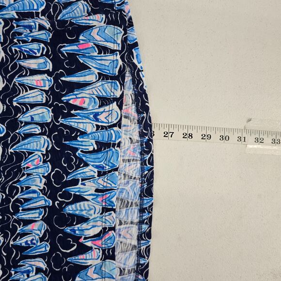 NWT Lilly Pulitzer Etta V-Neck Women's Shirt Navy Sailboat Print S 6136 - Picture 7 of 9